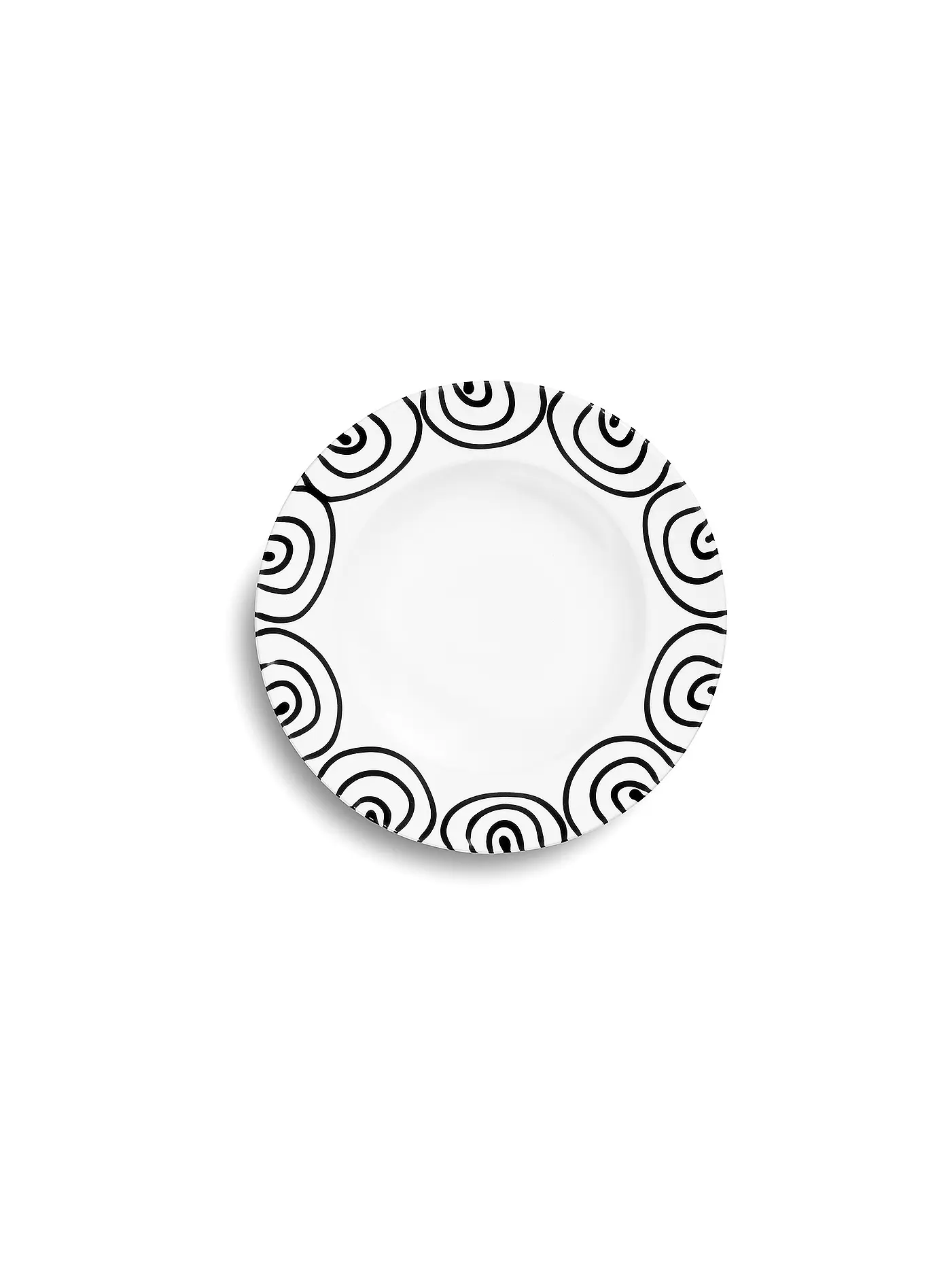 GMUNDNER KERAMIK | Suppenteller Gourmet "Grau Geflammt" 24cm | schwarz
